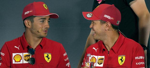 Charles Leclerc y Sebastian Vettel