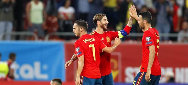 Sarabia, Ramos y Busquets