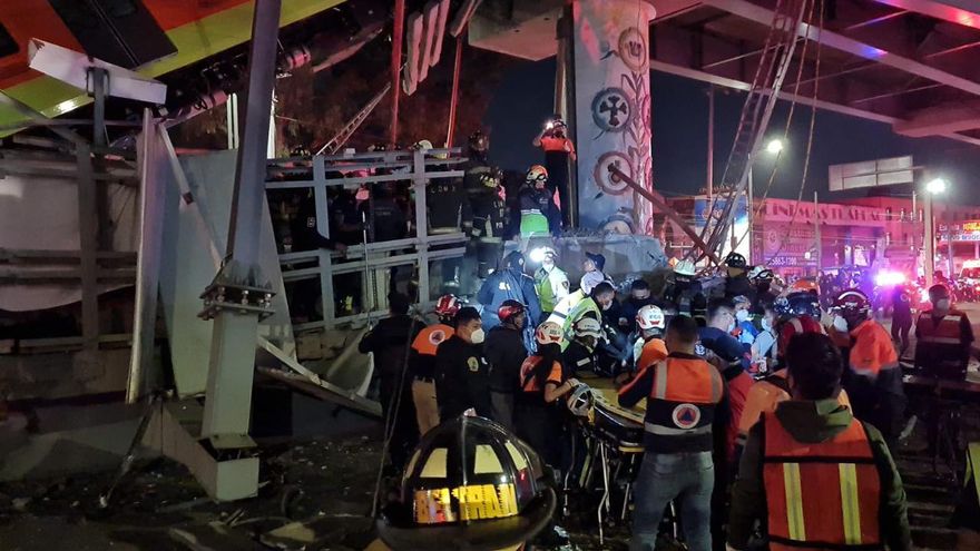 Al menos 20 muertos y 49 hospitalizados al desplomarse un tramo de metro en Ciudad de México