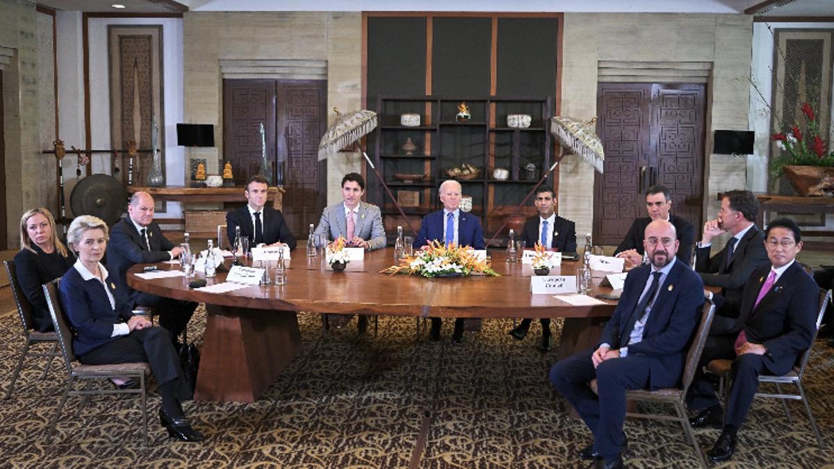 Reunión en los márgenes del G20 de Bali del G7 ampliado a España y Holanda y con los presidentes de las instituciones europeas.