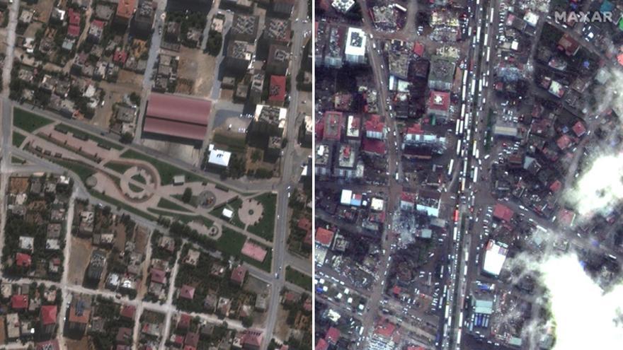 Antes y después del terremoto que suma más de 17.000 muertes: las imágenes de satélite de la devastación en Turquía