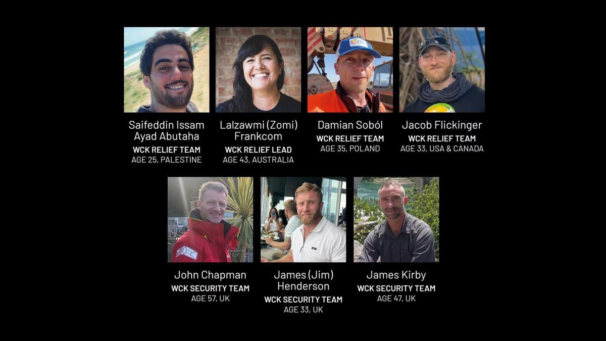 Quiénes eran los siete trabajadores de World Central Kitchen asesinados en el ataque de Israel en Gaza