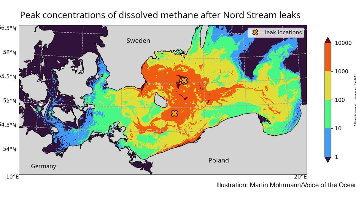 El sabotaje al gaseoducto Nord Stream provocó la emisión de 465.000 toneladas de metano, la mayor fuga registrada nunca